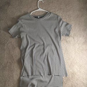 TOBI Stripped High Low Shirt with slits on sides